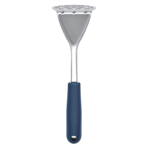 Michael Graves Design Comfortable Grip Vertical Handle Manual Stainless Steel Potato Masher, Indigo $4.00 EACH, CASE PACK OF 24