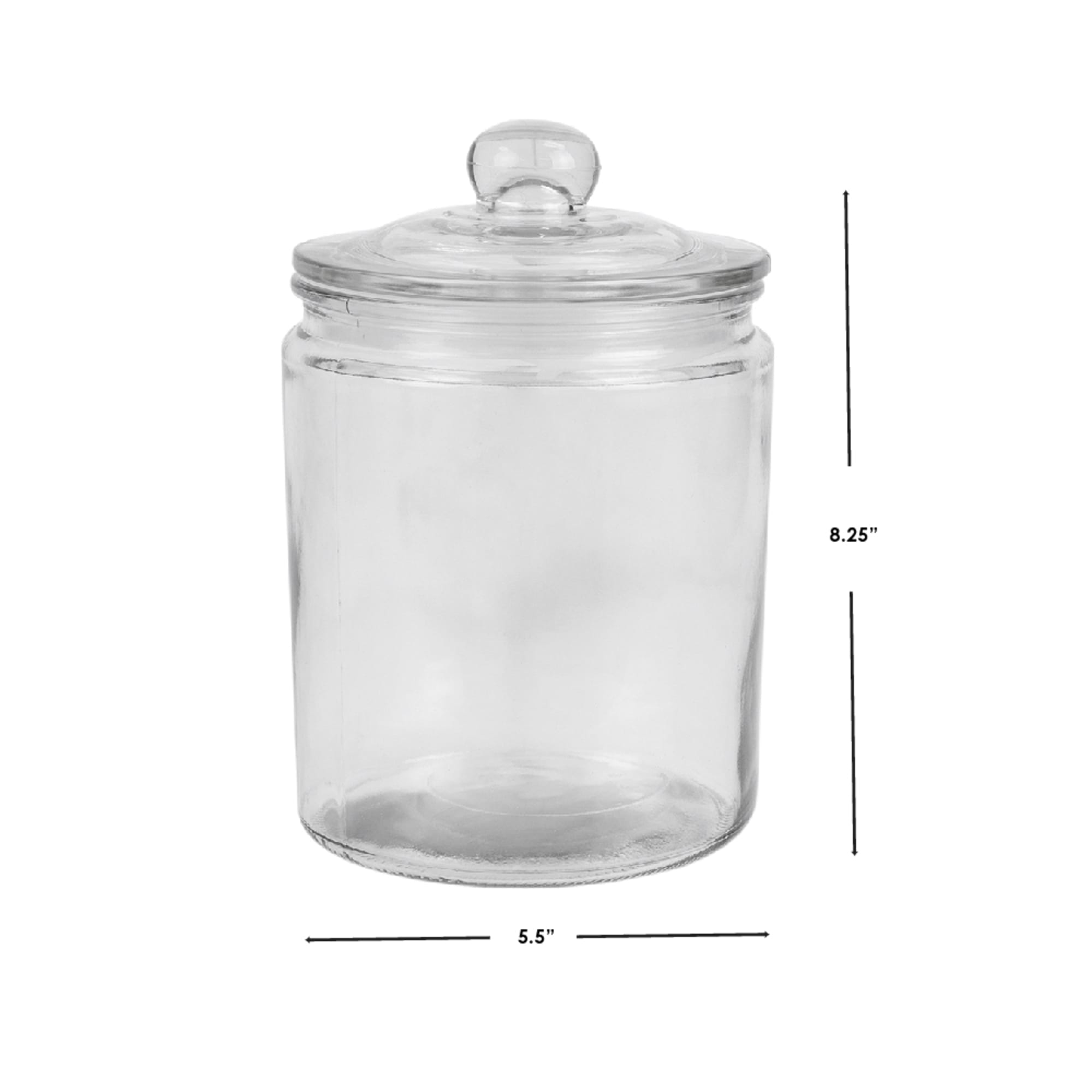 Home Basics Renaissance Collection Medium Glass Jar with Easy Grab Knob Handles, Clear $5.00 EACH, CASE PACK OF 6