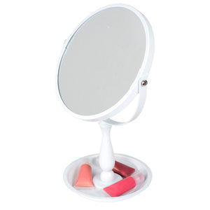 Home Basics Cosmetic Mirror with Integrated Tray, White $8.00 EACH, CASE PACK OF 6