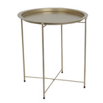 Load image into Gallery viewer, Home Basics Foldable Round Multi-Purpose Side Accent Metal Table, Brushed Gold $15 EACH, CASE PACK OF 6

