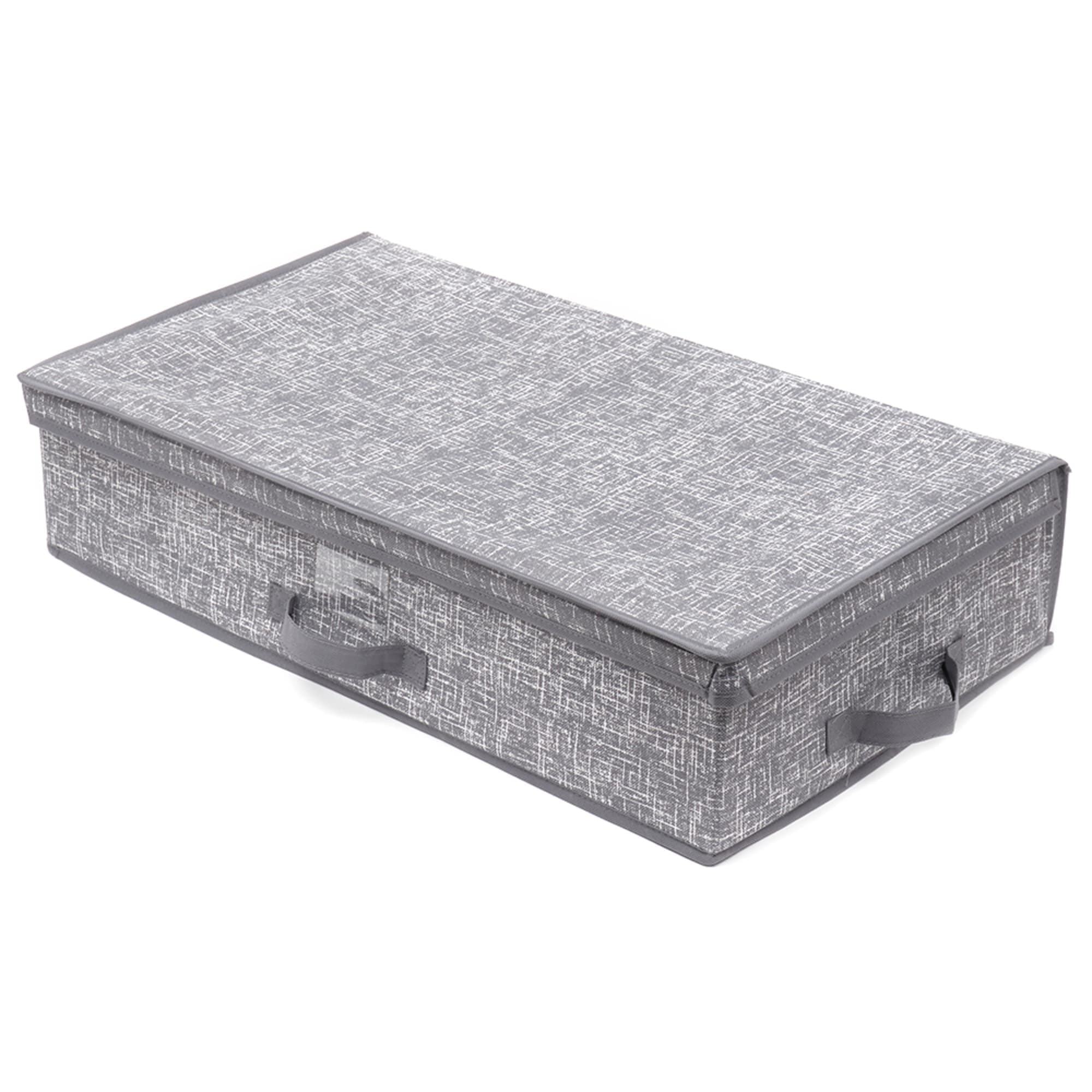 Home Basics Graph Line Non-Woven Under the Bed Storage Box with Label Window and Lid, Grey $8.00 EACH, CASE PACK OF 12