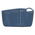 Load image into Gallery viewer, Home Basics 9L Crochet-Designed Plastic Basket, Blue $5.00 EACH, CASE PACK OF 12
