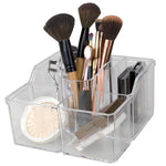 Load image into Gallery viewer, Home Basics 4 Divided Compartment Extra Large Capacity Makeup Cosmetic Holder Storage Organizer, Clear $6.00 EACH, CASE PACK OF 12
