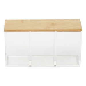 Home Basics Serene Medium 3 Compartment Cosmetic Organizer with Bamboo Lid $8 EACH, CASE PACK OF 12