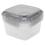 Load image into Gallery viewer, Home Basics Locking Square Food Storage Containers with Grey Steam Vented Lids, (Set of 6) $6.00 EACH, CASE PACK OF 12
