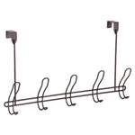 Load image into Gallery viewer, Home Basics Steel 5 Hook Over the Door Hanging Rack, Bronze $4.00 EACH, CASE PACK OF 12
