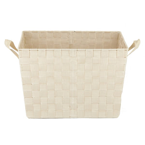 Home Basics X-Large Polyester Woven Strap Open Bin, Ivory $10.00 EACH, CASE PACK OF 6