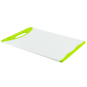 Home Basics Dual Sided Plastic Cutting Board with Non-Slip Edges, (12" x 15") - Assorted Colors