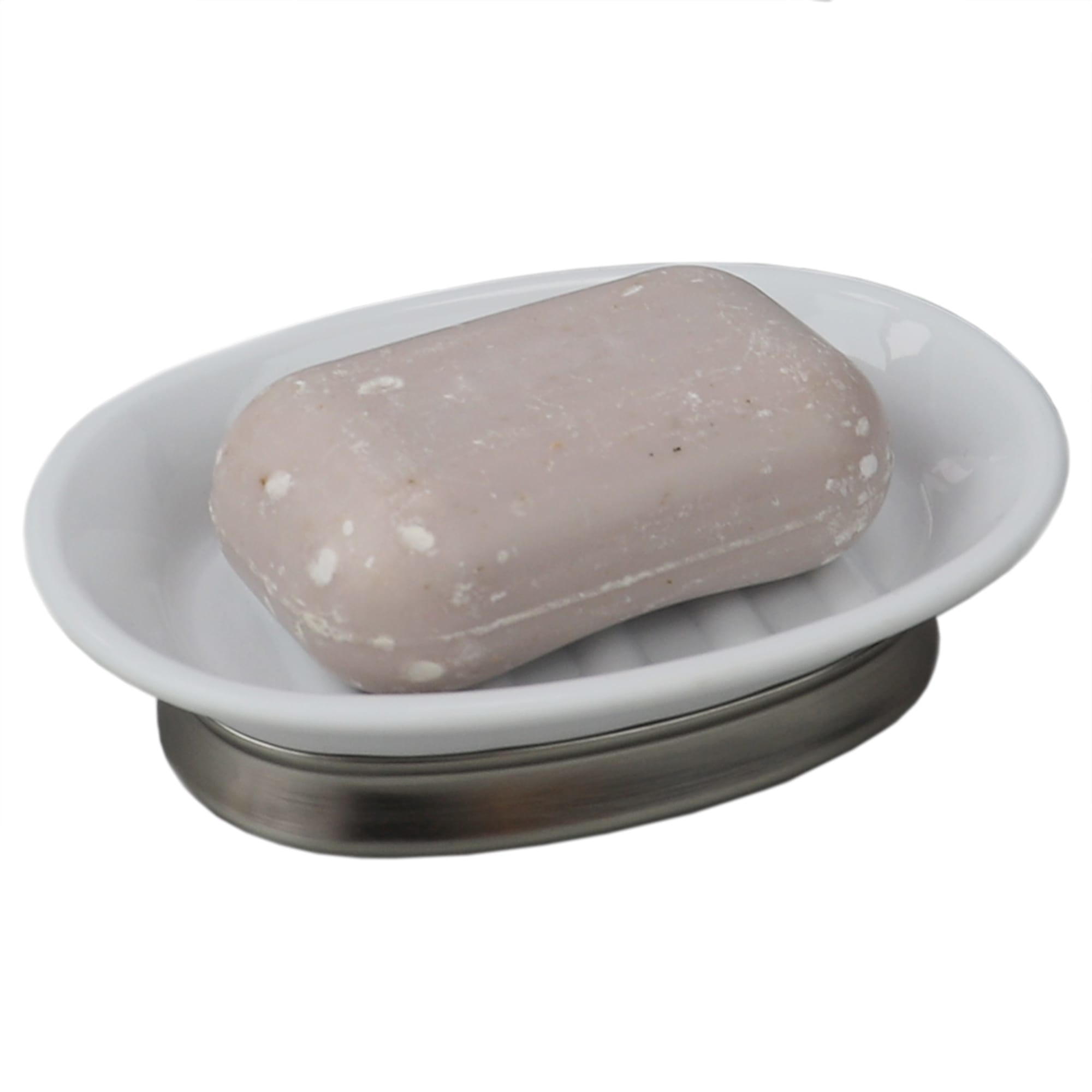 Home Basics Pedestal Soap Dish With Non-Skid Metal Base, White $3.00 EACH, CASE PACK OF 12
