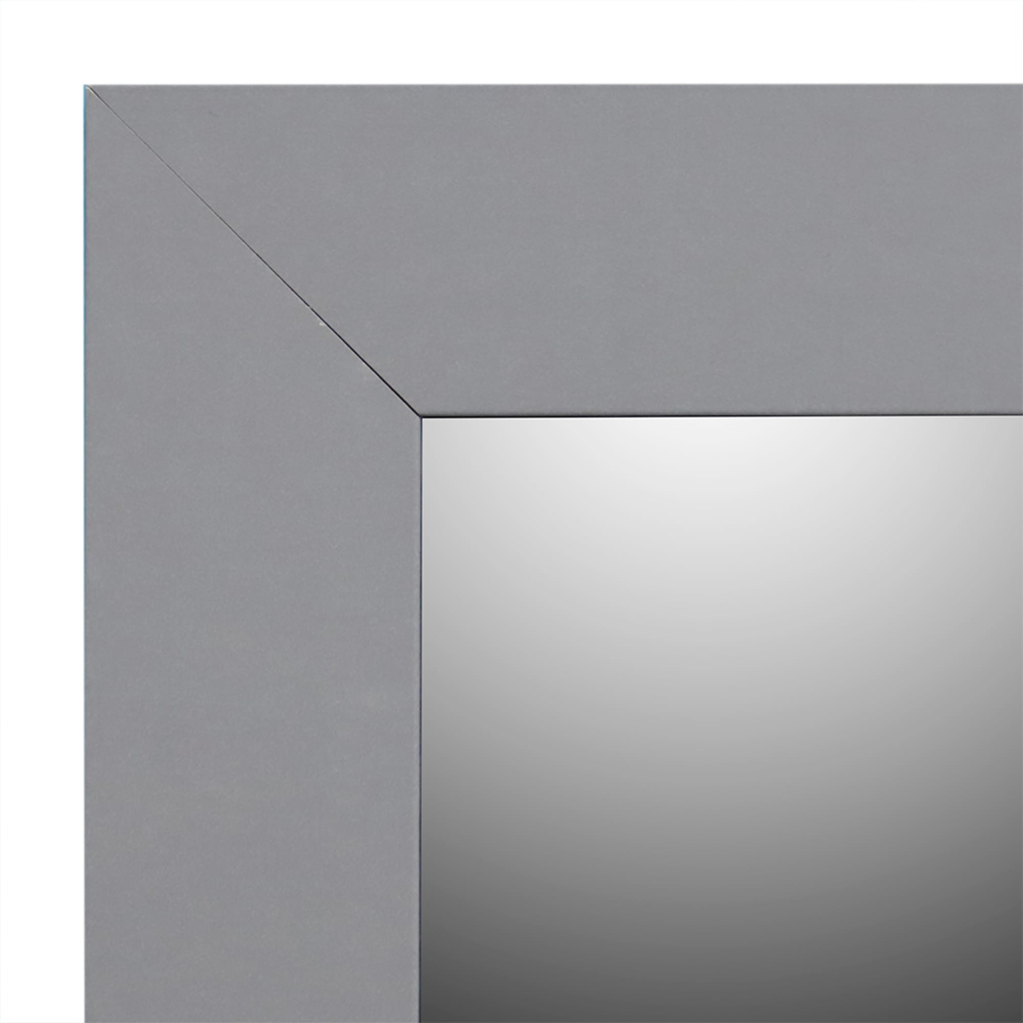 Home Basics Framed Painted MDF 18” x 24” Wall Mirror, Grey $10.00 EACH, CASE PACK OF 6