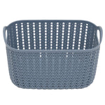 Load image into Gallery viewer, Home Basics 3L Crochet-Designed Plastic Basket, Blue $2.00 EACH, CASE PACK OF 24
