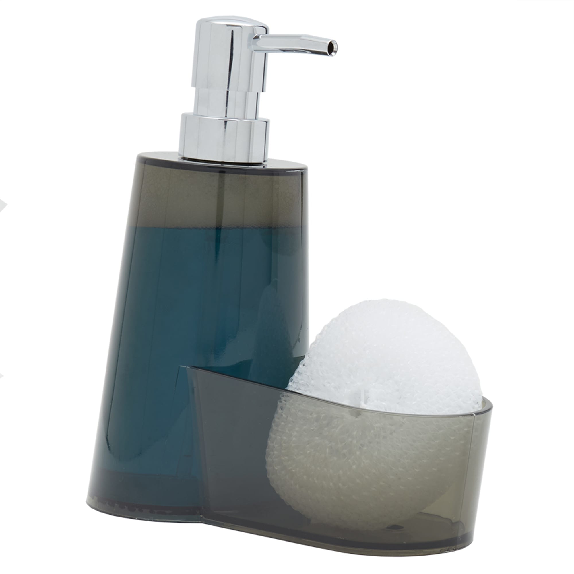 Home Basics 13.5 oz. Plastic Soap Dispenser with Sponge Compartment, Grey $4.00 EACH, CASE PACK OF 12