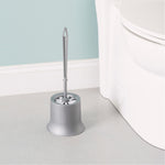 Load image into Gallery viewer, Home Basics Plastic Toilet Brush with Compact Holder, Grey $4.00 EACH, CASE PACK OF 12
