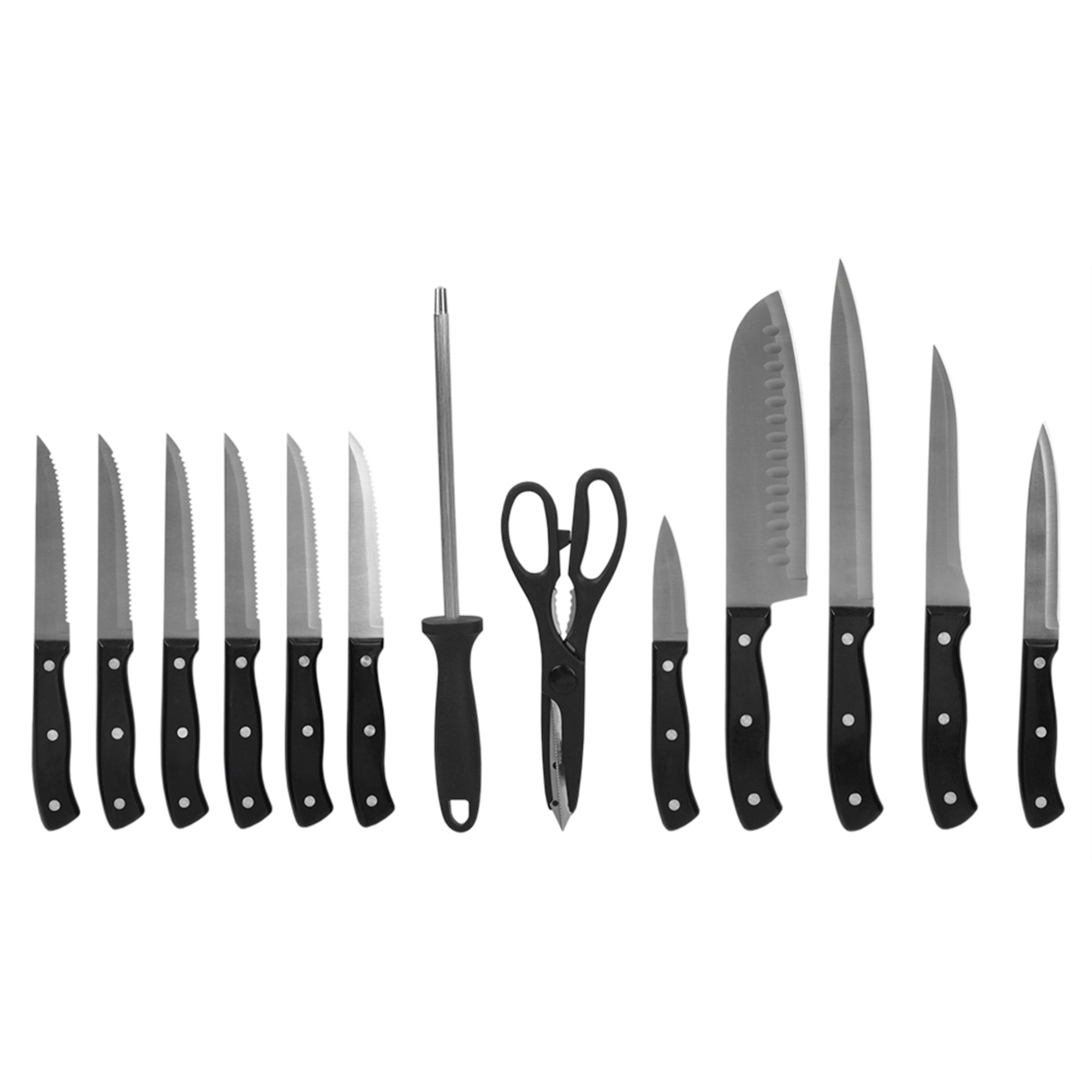 Home Basics Zenith 14 Piece Knife Set, Black, FOOD PREP