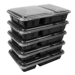 Load image into Gallery viewer, Home Basic 10 Piece 2 Compartment BPA-Free Plastic Meal Prep Containers, Black $4.00 EACH, CASE PACK OF 12
