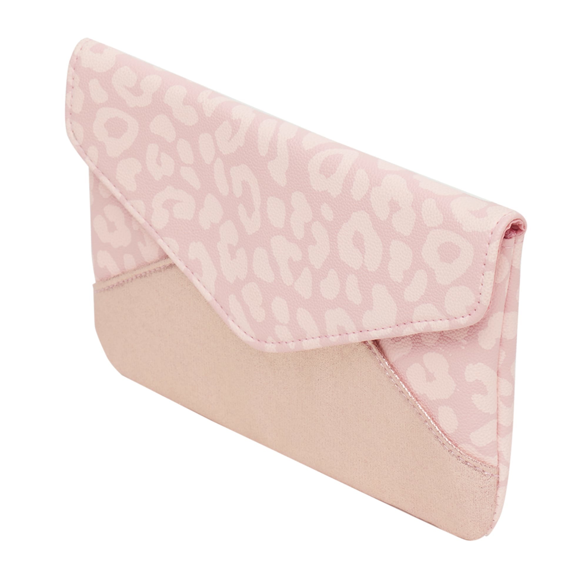 Home Basics Leopard Cosmetic Envelope Clutch, Pink $5.00 EACH, CASE PACK OF 12