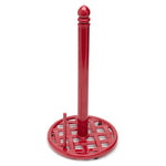 Load image into Gallery viewer, Home Basics Weave Freestanding Cast Iron Paper Towel Holder with Dispensing Side Bar, Red $10.00 EACH, CASE PACK OF 3
