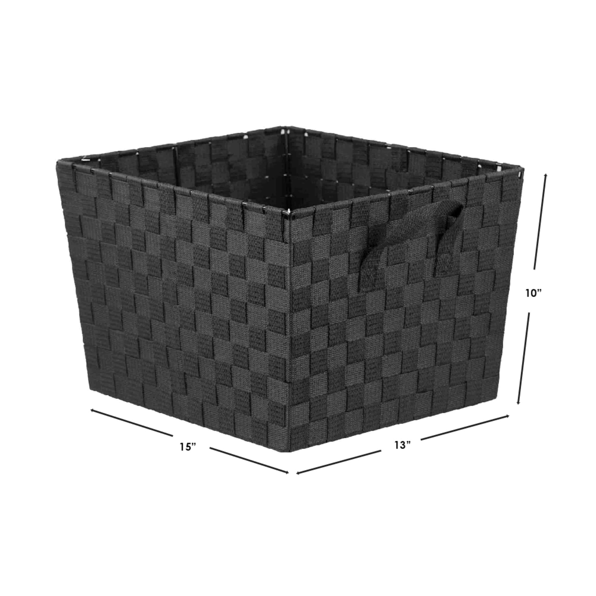 Home Basics X-Large Polyester Woven Strap Open Bin, Black $10.00 EACH, CASE PACK OF 6