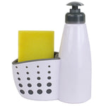 Load image into Gallery viewer, Home Basics Soap Dispenser with Sponge Holder, White $3.00 EACH, CASE PACK OF 24
