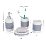 Load image into Gallery viewer, Home Basics 4 Piece Bath Accessory Set With Rubber Grips $10.00 EACH, CASE PACK OF 12
