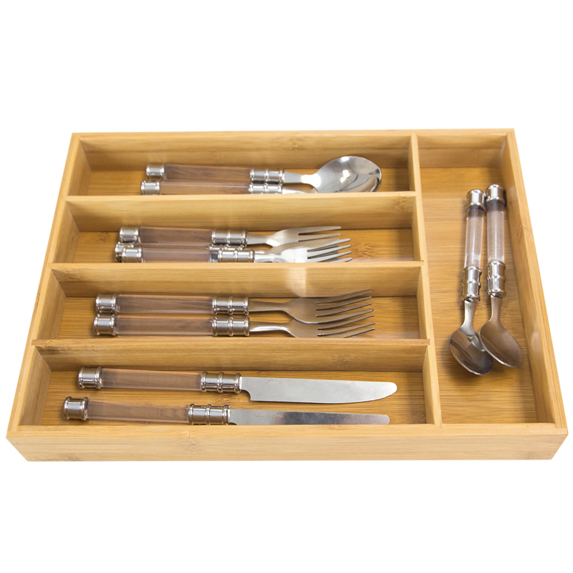 Home Basics Bamboo Cutlery Tray $9.00 EACH, CASE PACK OF 12