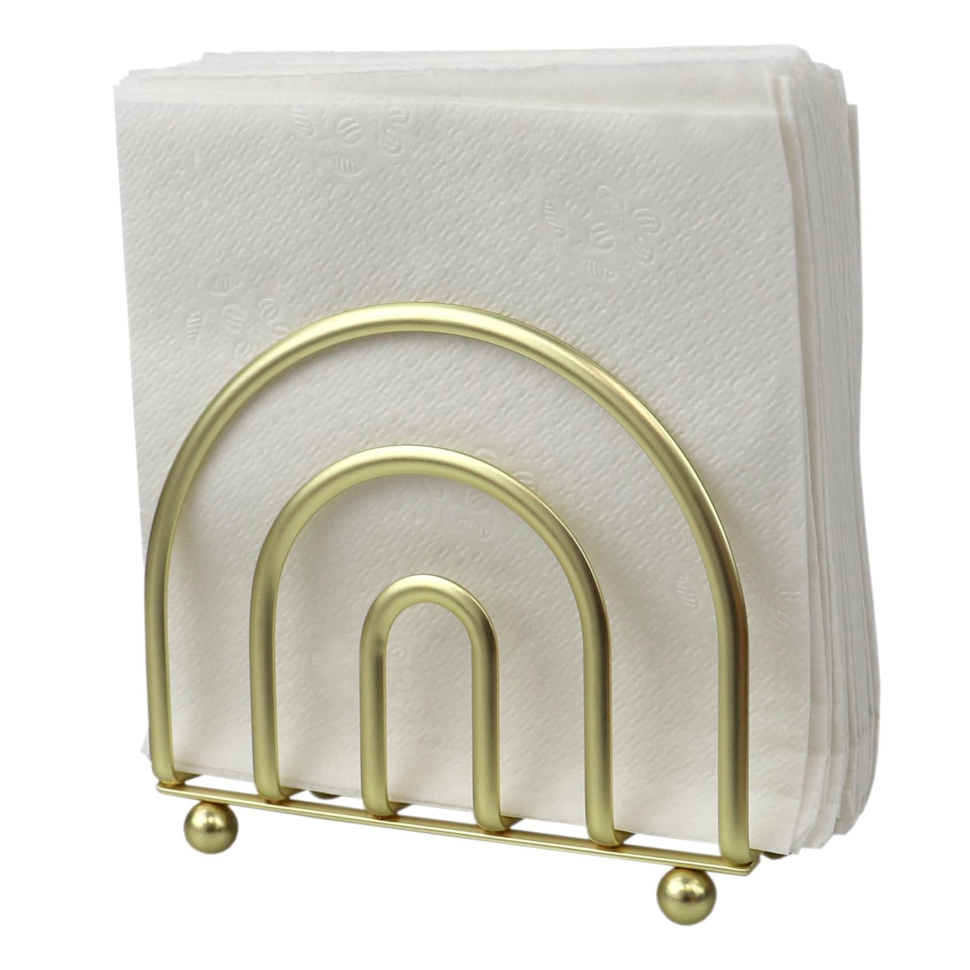 Home Basics Flat Wire Steel Free Standing Upright Non-Skid  Modern Napkin Holder, Gold $3.00 EACH, CASE PACK OF 12