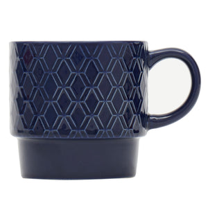 Home Basics Embossed Double Diamond 4 Piece Stackable Mug Set with Stand $10.00 EACH, CASE PACK OF 6