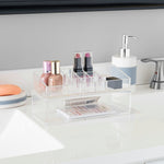 Load image into Gallery viewer, Home Basics Plastic Cosmetic Organizer with Drawer, Clear $5.00 EACH, CASE PACK OF 12
