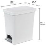 Load image into Gallery viewer, Sterilite 2.7 Gallon Rectangular StepOn Wastebasket, White $16.00 EACH, CASE PACK OF 2
