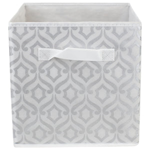 Home Basics Damask Storage Bin, Silver $3.00 EACH, CASE PACK OF 6