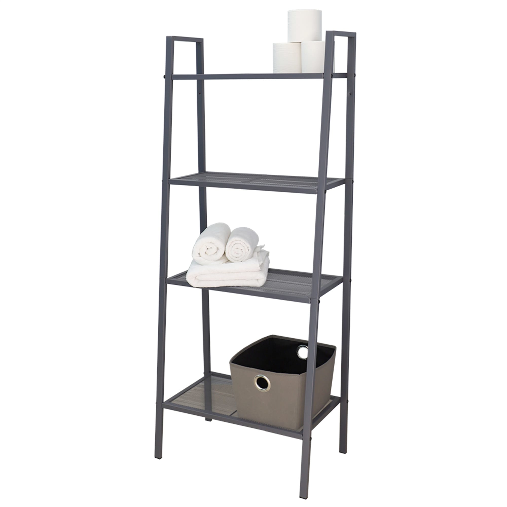 Home Basics Medium 4 Tier Metal Rack, (24” x 14” x 58), Grey $50.00 EACH, CASE PACK OF 1