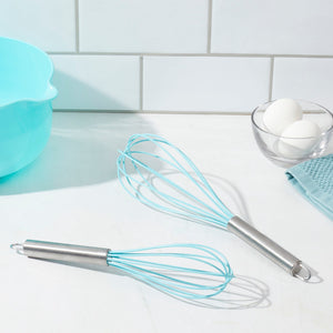 Home Basics Silicone Balloon Whisk with Steel Handle, FOOD PREP