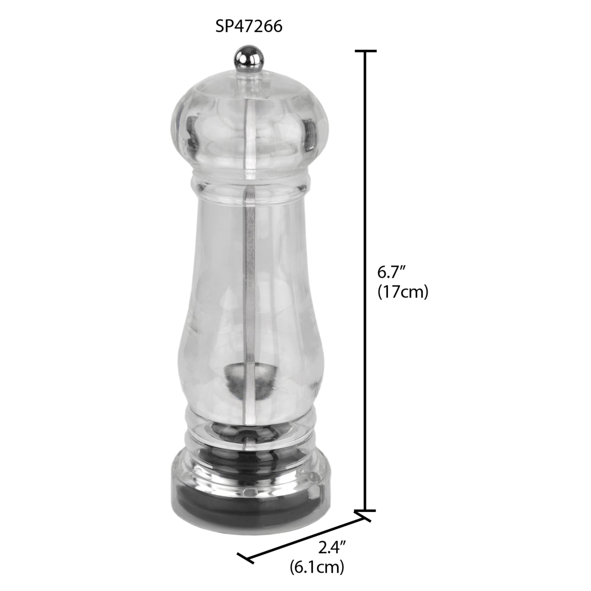 Home Basics Plastic Pepper Mill, Clear $2 EACH, CASE PACK OF 24