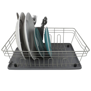 Home Basics Contempo 3 Piece Dish Rack, Grey $10.00 EACH, CASE PACK OF 6