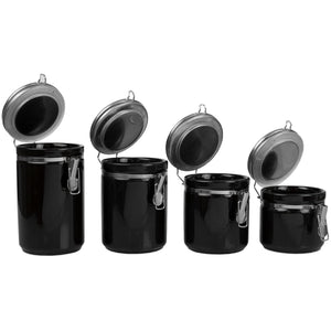 Home Basics 4 Piece  Canister Set with Stainless Steel Tops $20.00 EACH, CASE PACK OF 2