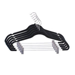 Load image into Gallery viewer, Home Basics Velvet Hangers With Clips, (Pack of 5), Black $4.00 EACH, CASE PACK OF 12
