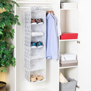 Home Basics Arabesque 6 Shelf Non-woven Hanging Closet Organizer, Grey $5.00 EACH, CASE PACK OF 12