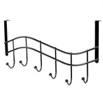 Load image into Gallery viewer, Home Basics Wave 6  Hook Over the Door Organizing Rack, Black Onyx $6.00 EACH, CASE PACK OF 12
