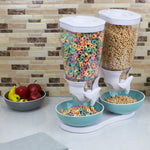 Load image into Gallery viewer, Home Basics Double Cereal Dispenser, White $12.00 EACH, CASE PACK OF 6
