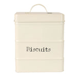 Load image into Gallery viewer, Home Basics Biscuits 2.8 LT Large Vintage Retro Enamel High Strength Tin Square Canister with Tight-Fit Lid and Easy Lift Handle, Ivory $6.00 EACH, CASE PACK OF 8
