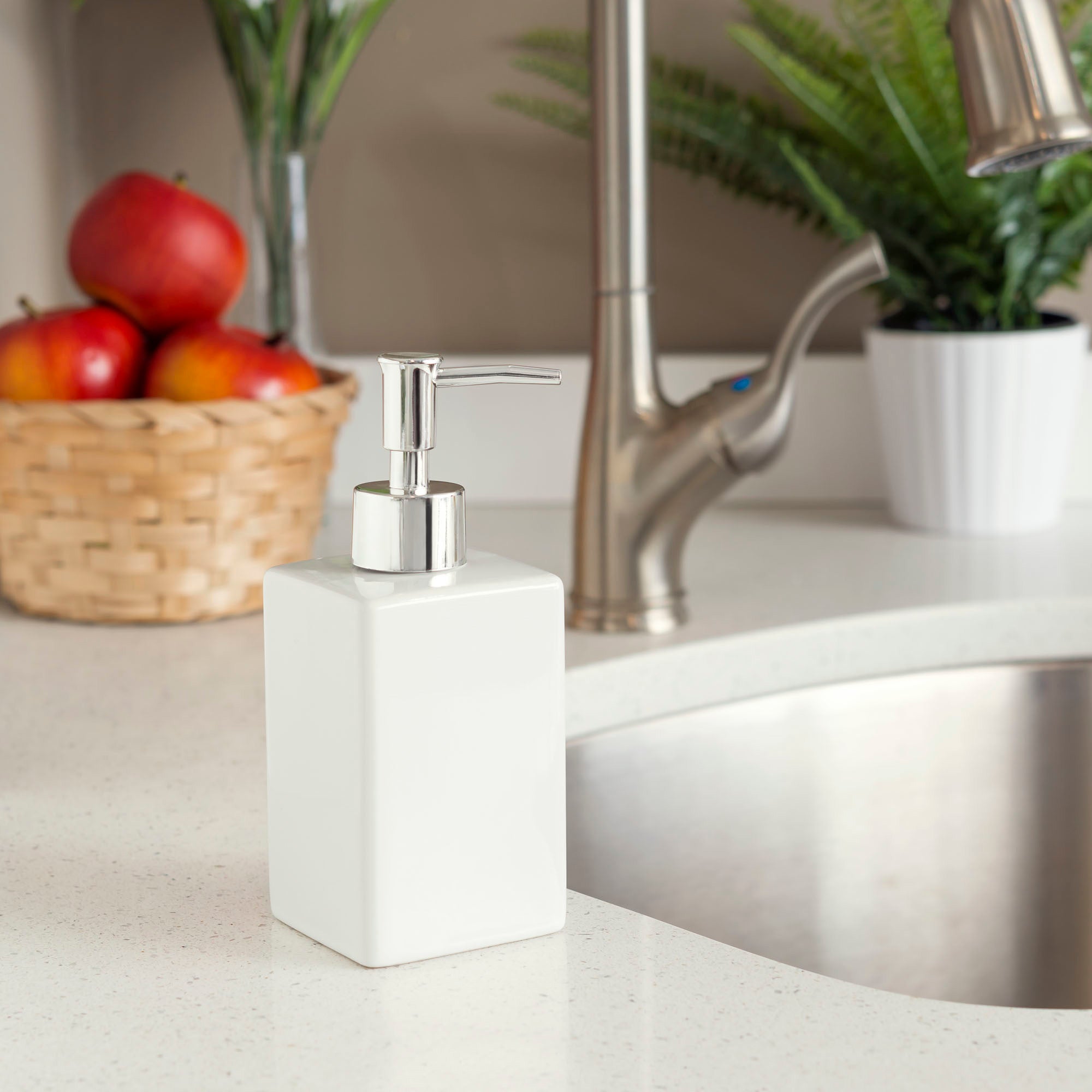 Home Basics Ceramic Soap Dispenser Square - Assorted Colors