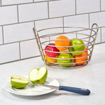 Load image into Gallery viewer, Michael Graves Design Simplicity Tapered Steel Wire Fruit Basket with Built in Easy Carrying Open Handles, Satin Nickel $10.00 EACH, CASE PACK OF 6
