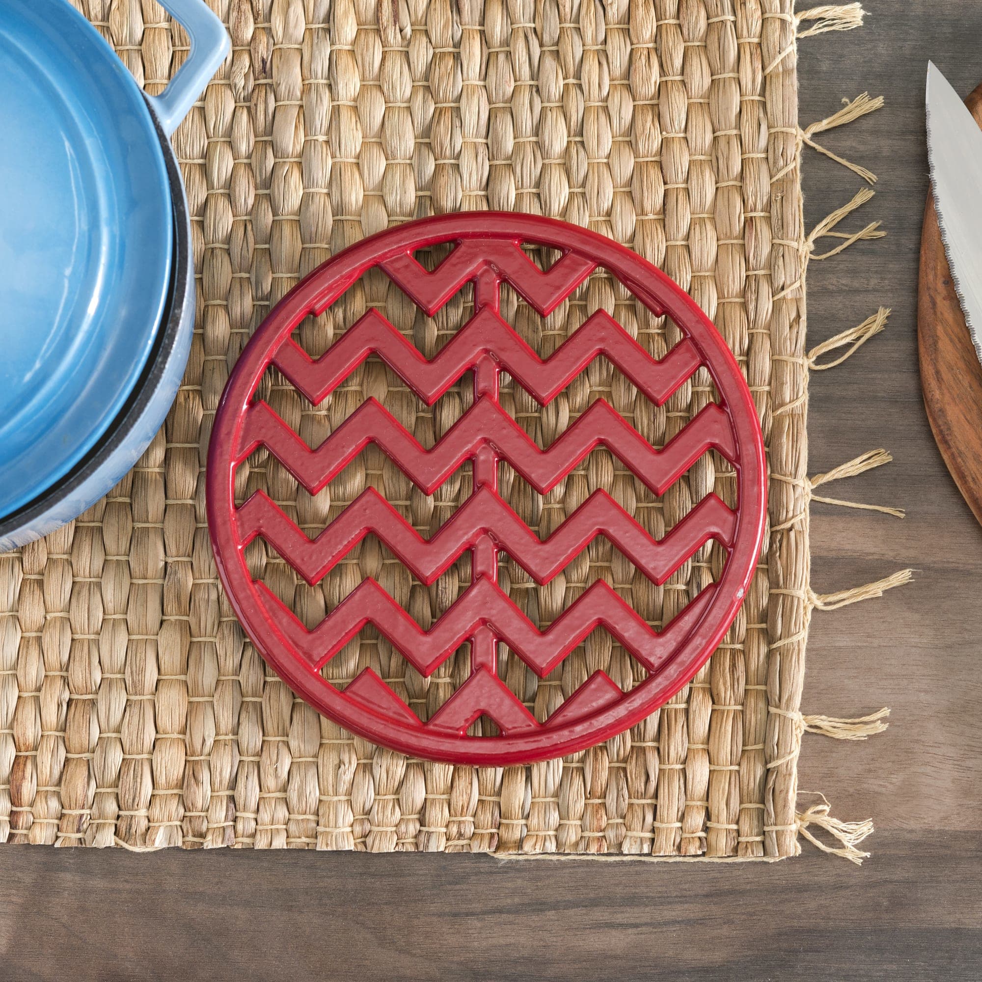 Home Basics Chevron Collection Cast Iron Trivet, Red $6.00 EACH, CASE PACK OF 6