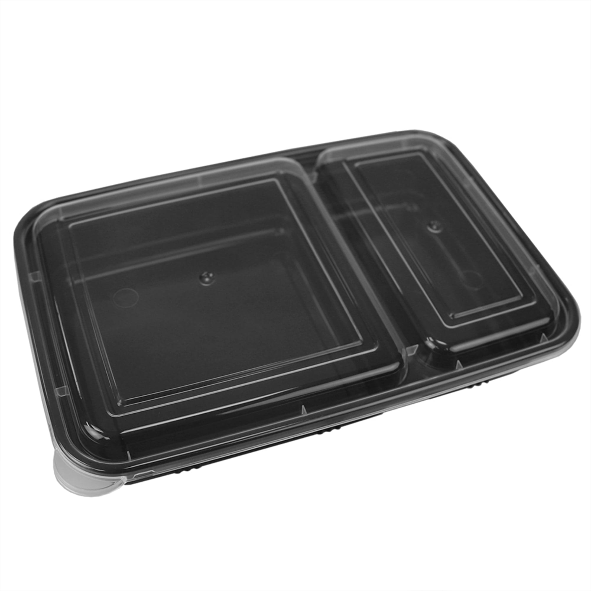 Home Basic 10 Piece 2 Compartment BPA-Free Plastic Meal Prep Containers, Black $3.00 EACH, CASE PACK OF 12