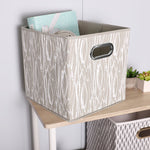 Load image into Gallery viewer, Home Basics Weave Collapsible Non-Woven Storage Bin with Grommet Handle, Taupe $5.00 EACH, CASE PACK OF 12
