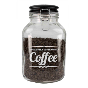 Home Basics Freshly Brewed Coffee 102.4 oz. Glass Jar with Ceramic Flip Lid Top, Black $5.00 EACH, CASE PACK OF 6