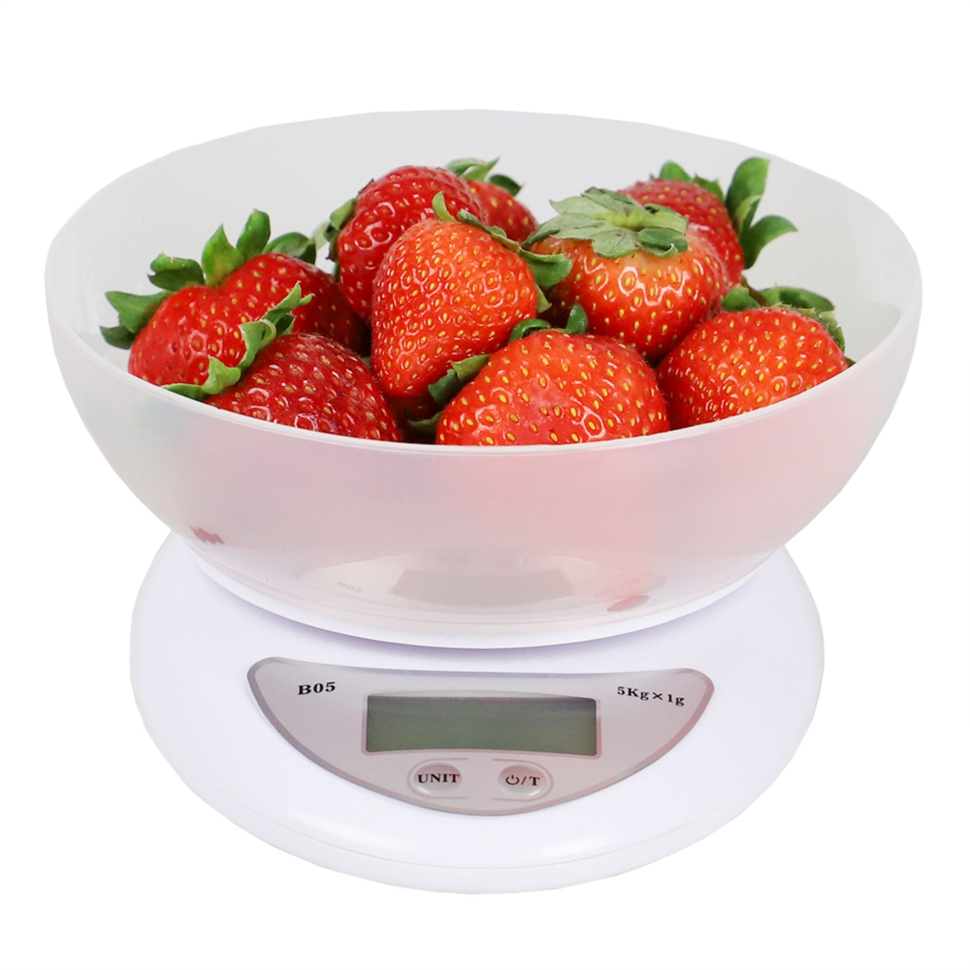 Home Basics Digital Food Scale with Plastic Bowl, White, FOOD PREP