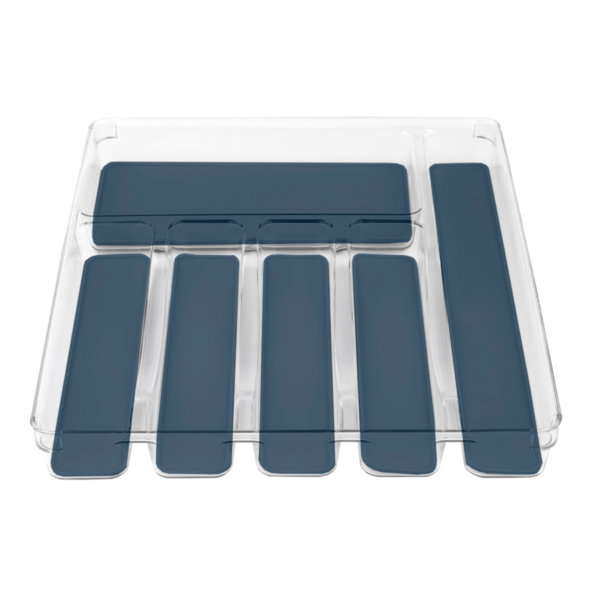Michael Graves Design Large 6  Compartment Rubber Lined Plastic Cutlery Tray, Indigo $10.00 EACH, CASE PACK OF 12