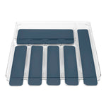 Load image into Gallery viewer, Michael Graves Design Large 6  Compartment Rubber Lined Plastic Cutlery Tray, Indigo $10.00 EACH, CASE PACK OF 12
