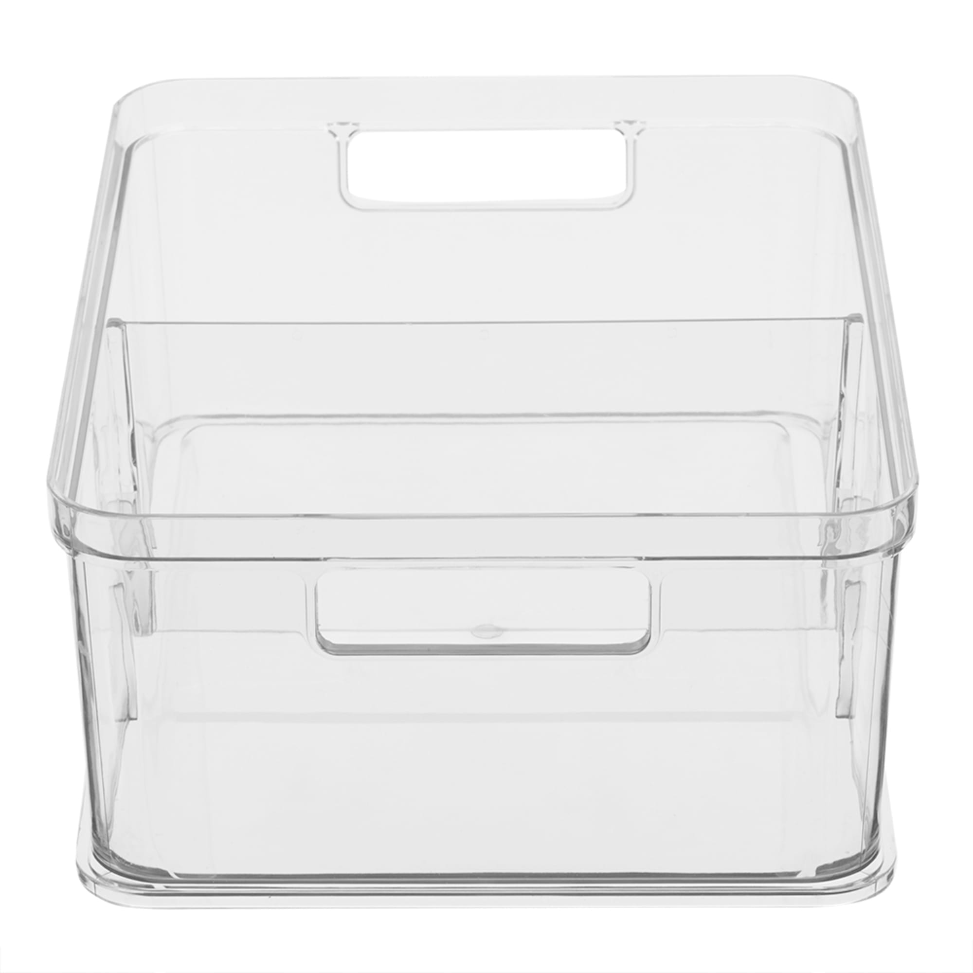 Home Basics Plastic Storage Bin With Divider, Clear $6.50 EACH, CASE PACK OF 12